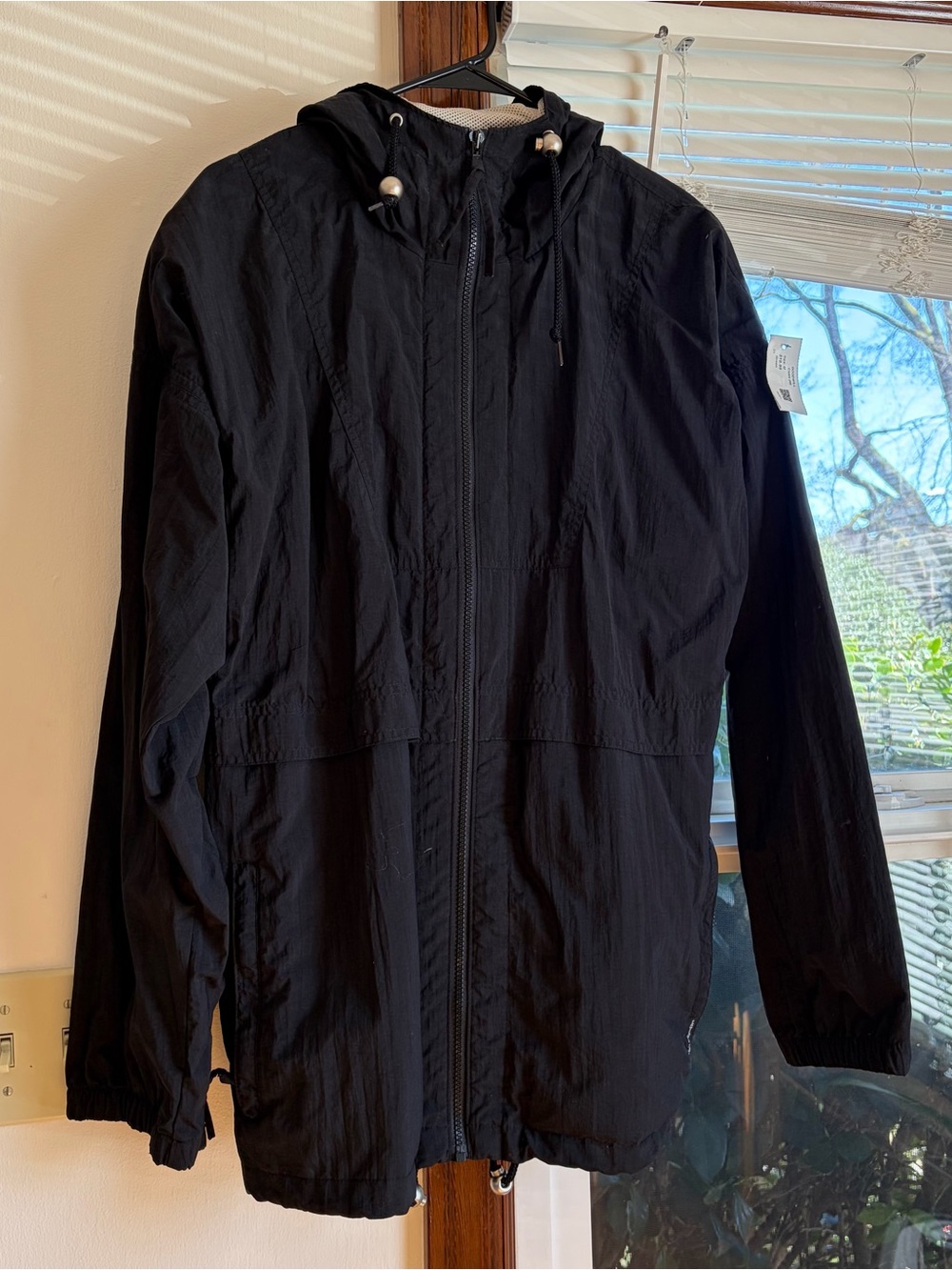 Men's members only Black Lightweight Hooded windbreaker Jacket